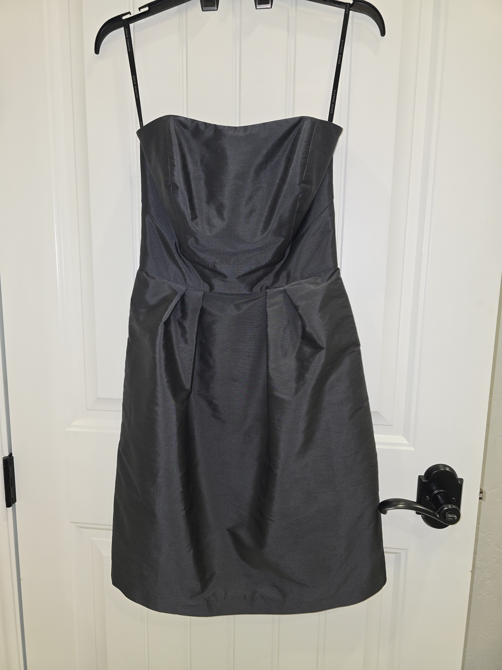 ALFRED SUNG Strapless A-Line Dress in Charcoal - Like NEW!